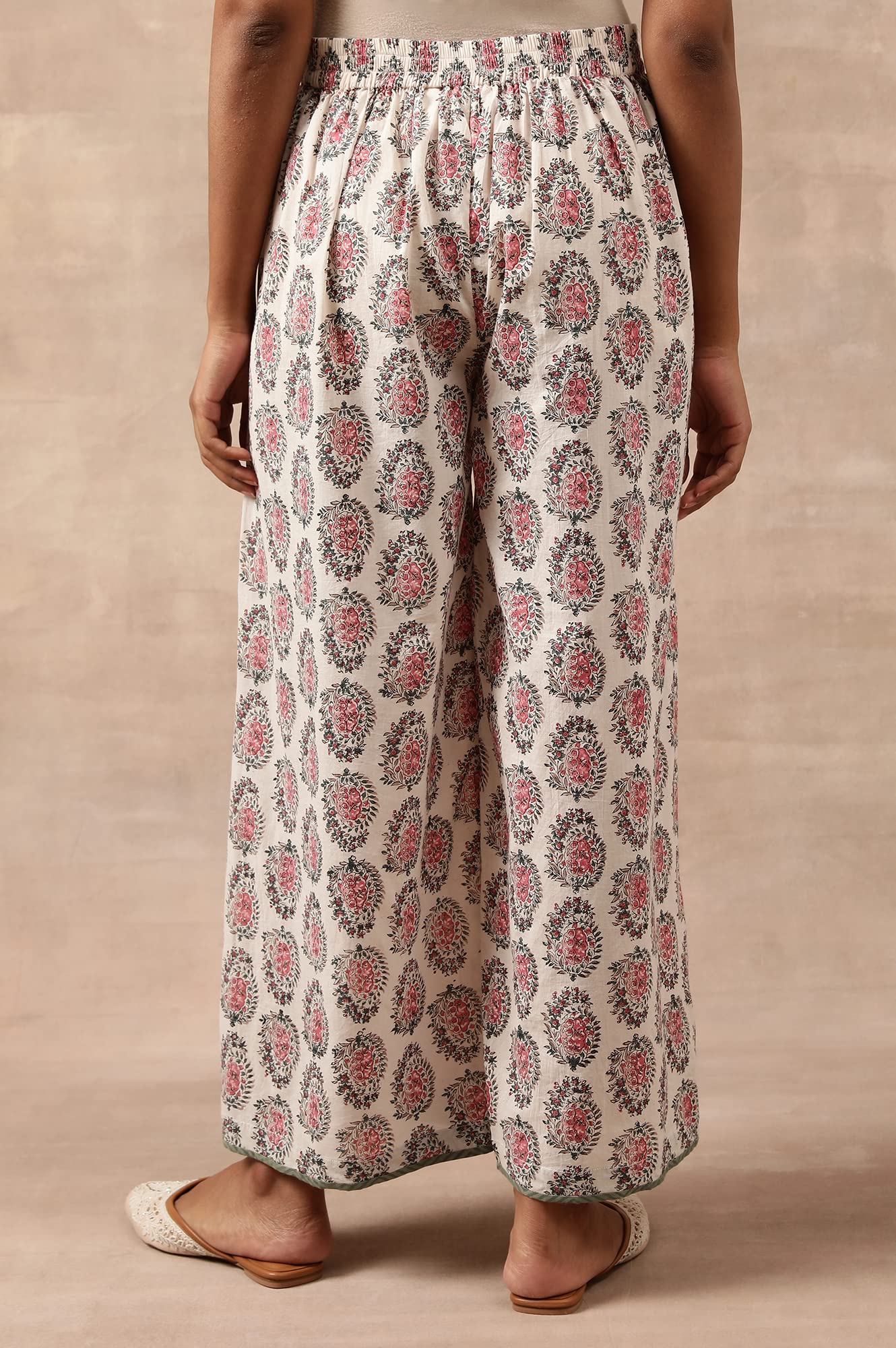 Folksong Pure Cotton Strechable Parallel Pants for Women | Pure Cotton Parallel Pants for Women | Trousers for Women | W for Woman