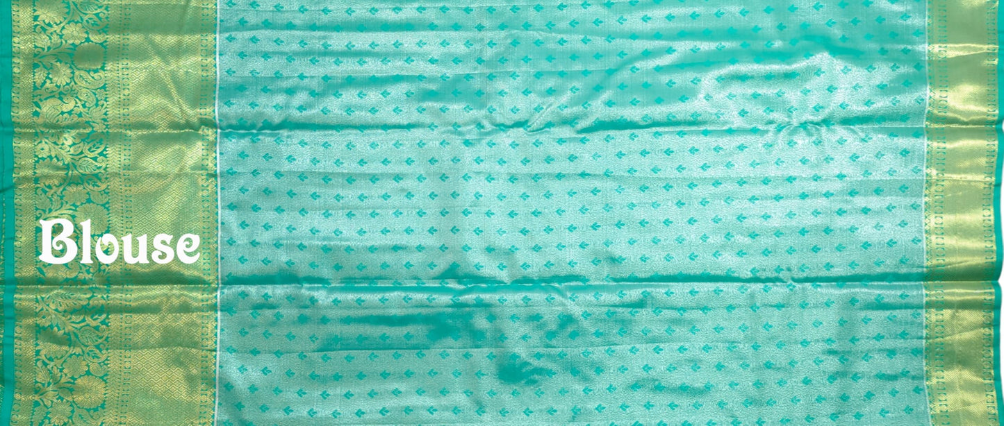 VFCollections Women's Kanchipuram Silk Pure Pattu Sarees With Blouse (VFC163-6)