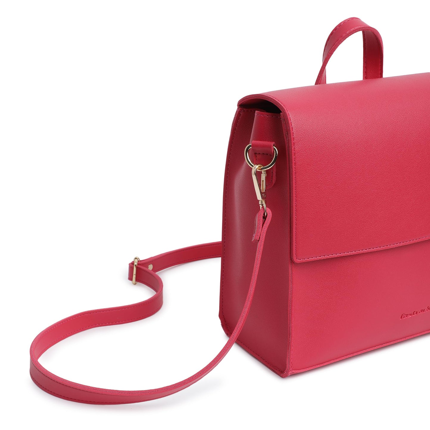 Fastrack College Satchel Bag for Women | Stylish Bag for Girls, Ladies, Women | Everyday Satchel for College, Work Made of Faux Leather (Pink Flash)