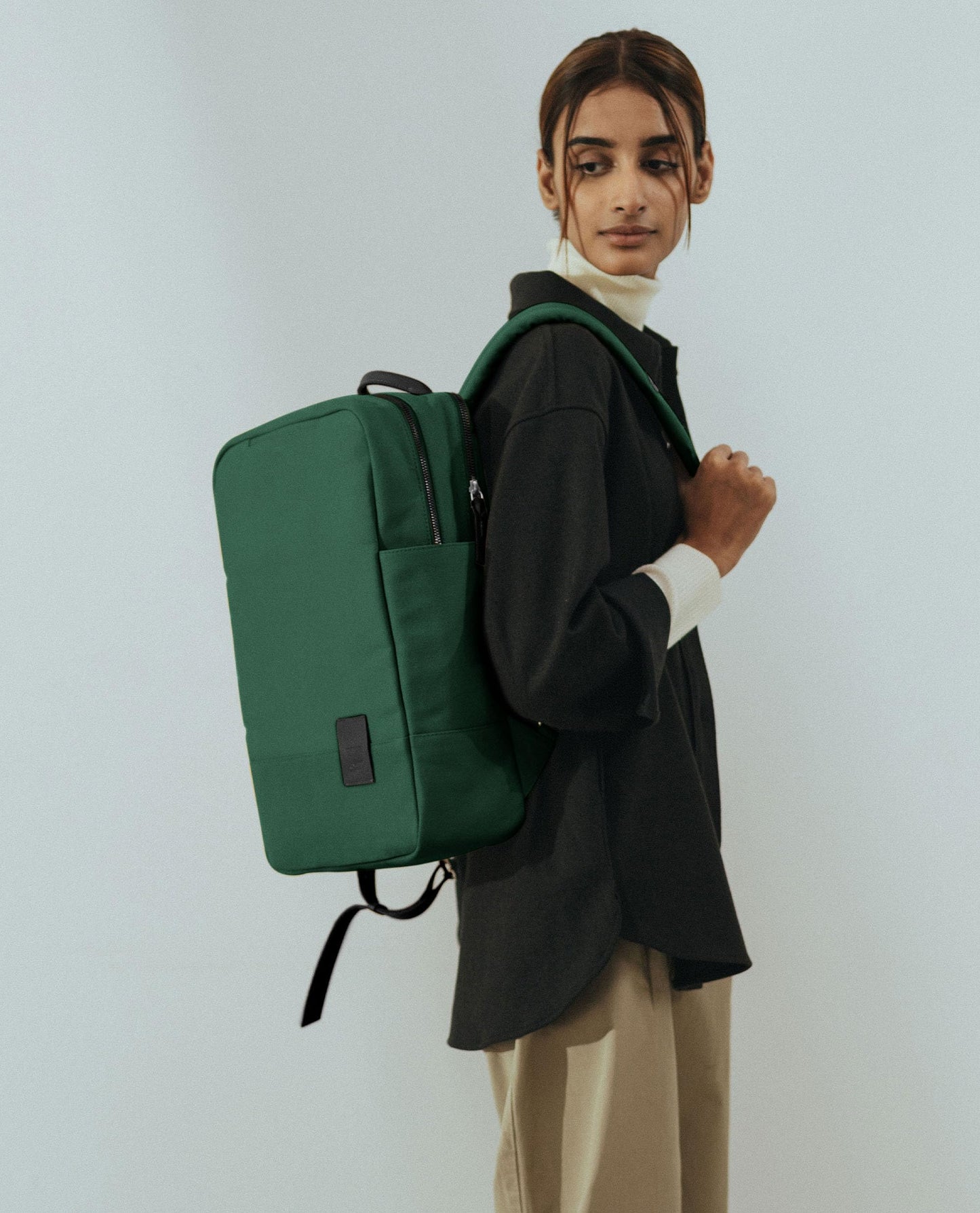 DailyObjects 9 to 9 Everyday Casual Laptop Backpack Compatible with upto 15" Laptop | Unisex Shoulder Travel Bag | Durable Canvas Material | Zippered Compartment with Slip Pockets | Trolley Sleeve