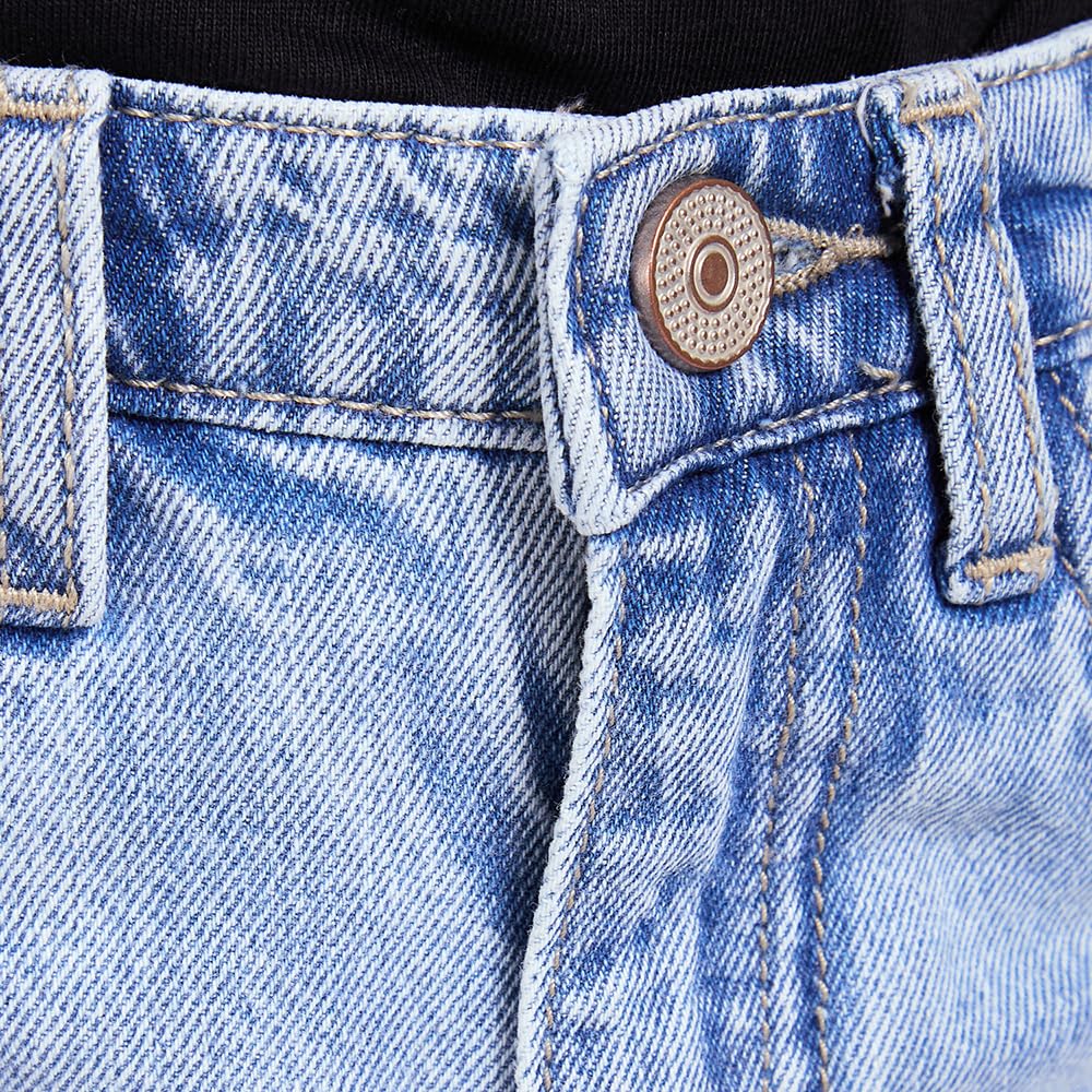 Hopscotch Girls Blue Pure Cotton Loose Fit Jeans (7-8 Years)