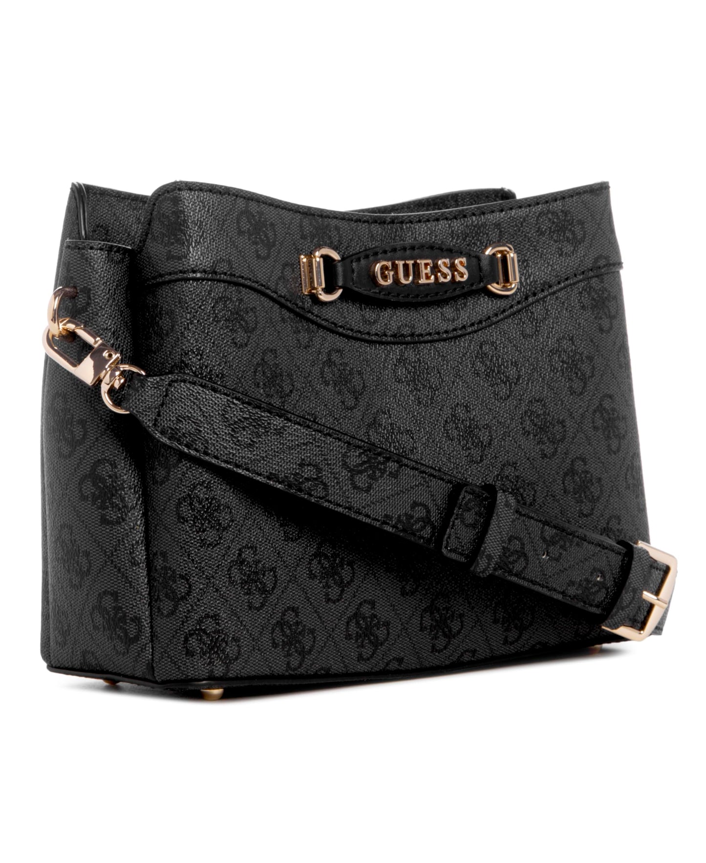 GUESS Polyester Stylish Emera Cross Body Bag For Everyday Use (Coal)