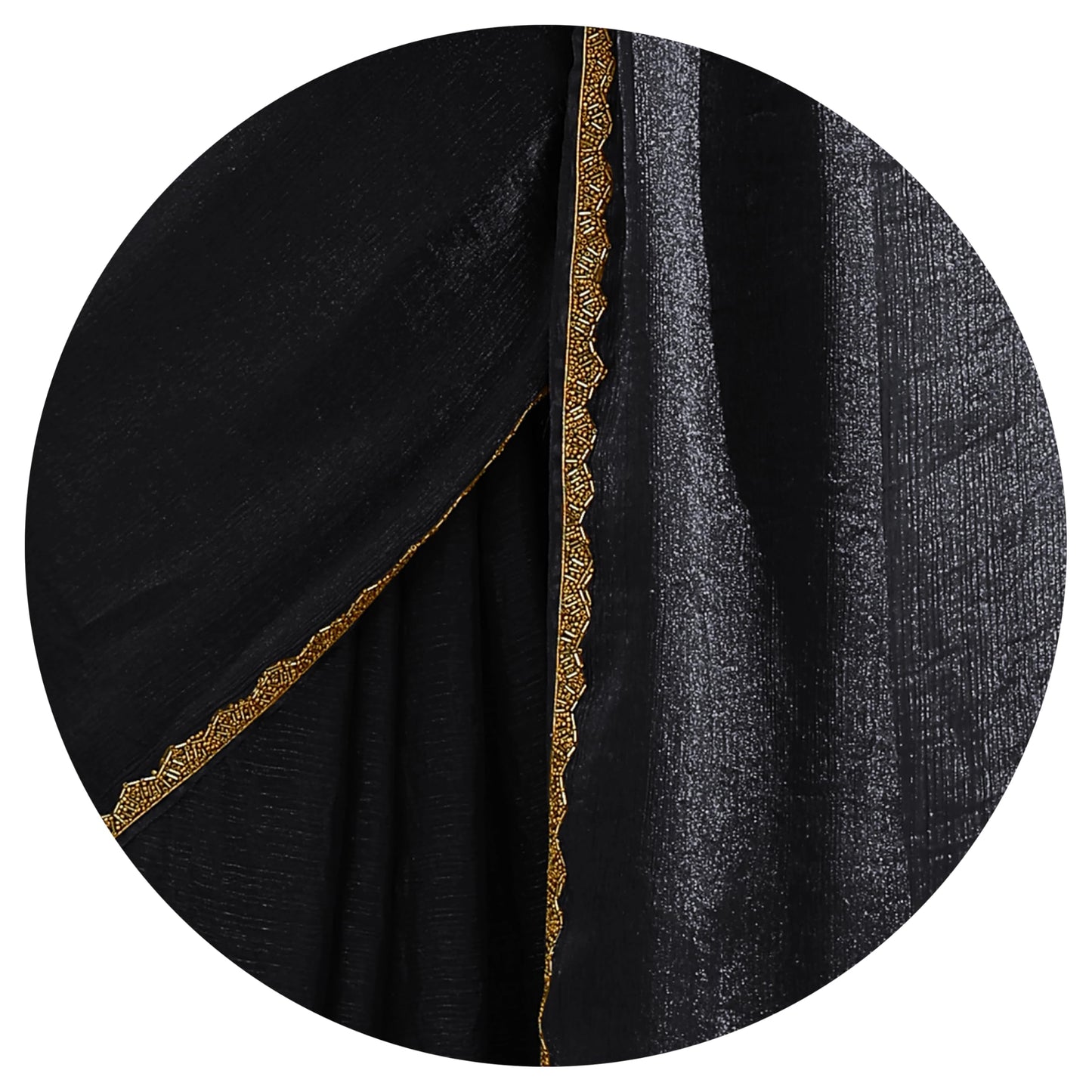 Subham Women's Silk Blend Hand Work Embellished Saree with Blouse Piece (60434 - Black)