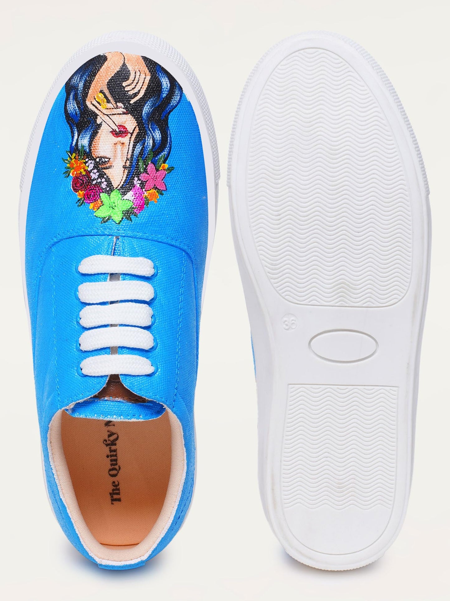 THE QUIRKY NAARI Kaafi Sanskari Sneakers for Ultra-Cool Sanskaari You | Blue