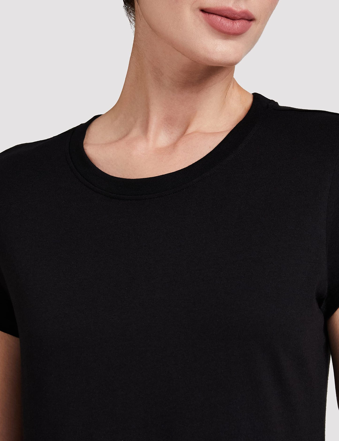 Van Heusen Women Round Neck Lounge Regular Fit T-Shirt - Modal Cotton - Short Sleeve, Superior Drape, Long Length_55403_Black_Large