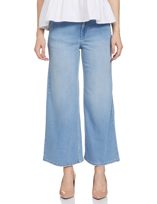 Pepe Jeans Women's High Rise Wide Leg Fit Jeans Light Used