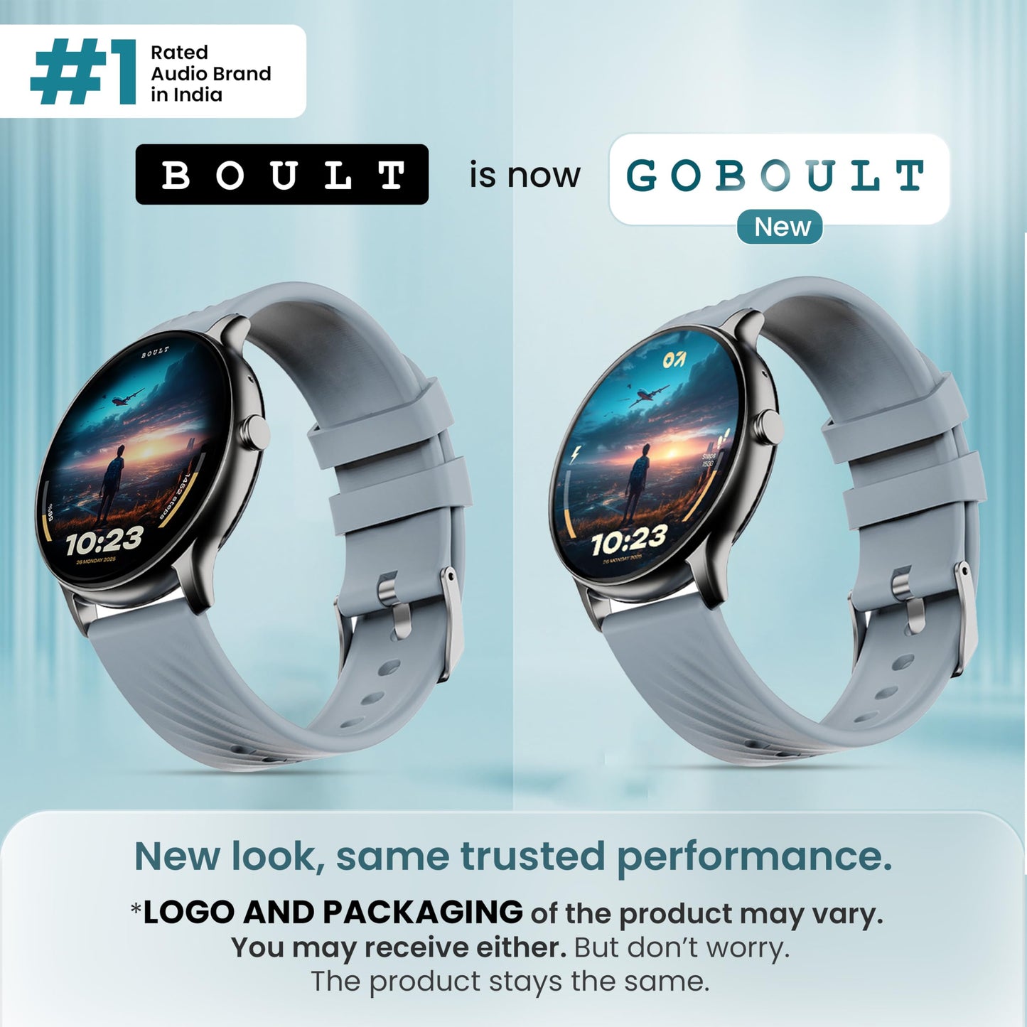 Boult GOBOULT (Formerly Newly Launched Dire Smartwatch 1.38'' 2.5D Curved HD Display, 500 Nits Brightness, IP67, 250+ Watchfaces, 120+ Sports Modes, AI Voice Assistant, SpO2 Monitoring (Denim Blue)
