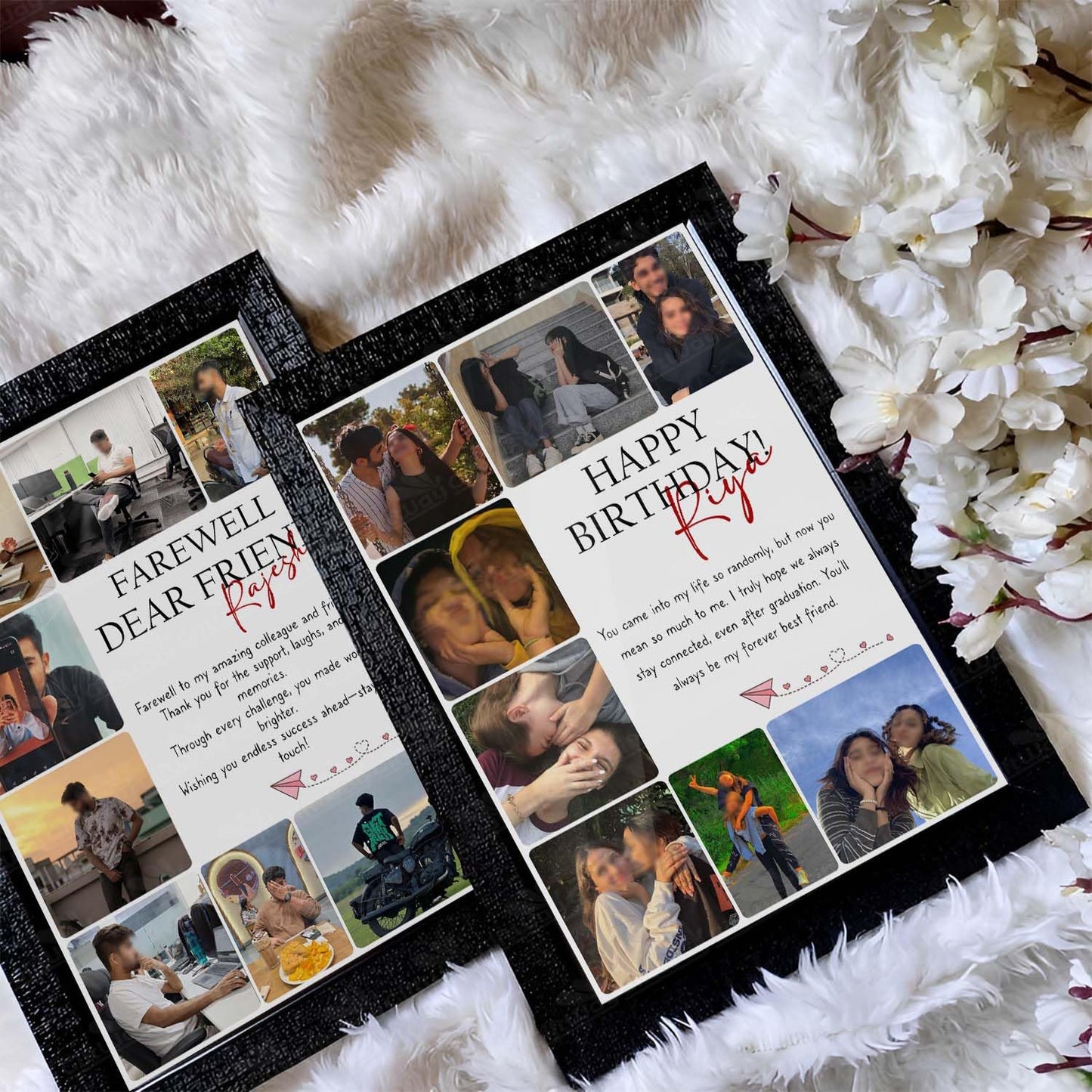 Giftway BFF Birthday Collage with Message | Personalised MDF Photo Frame | Birthday Gift for Husband, Best Friend, Mother, Sister | Unique Gifts for Men, Women - 9.613.1 Inch_Black