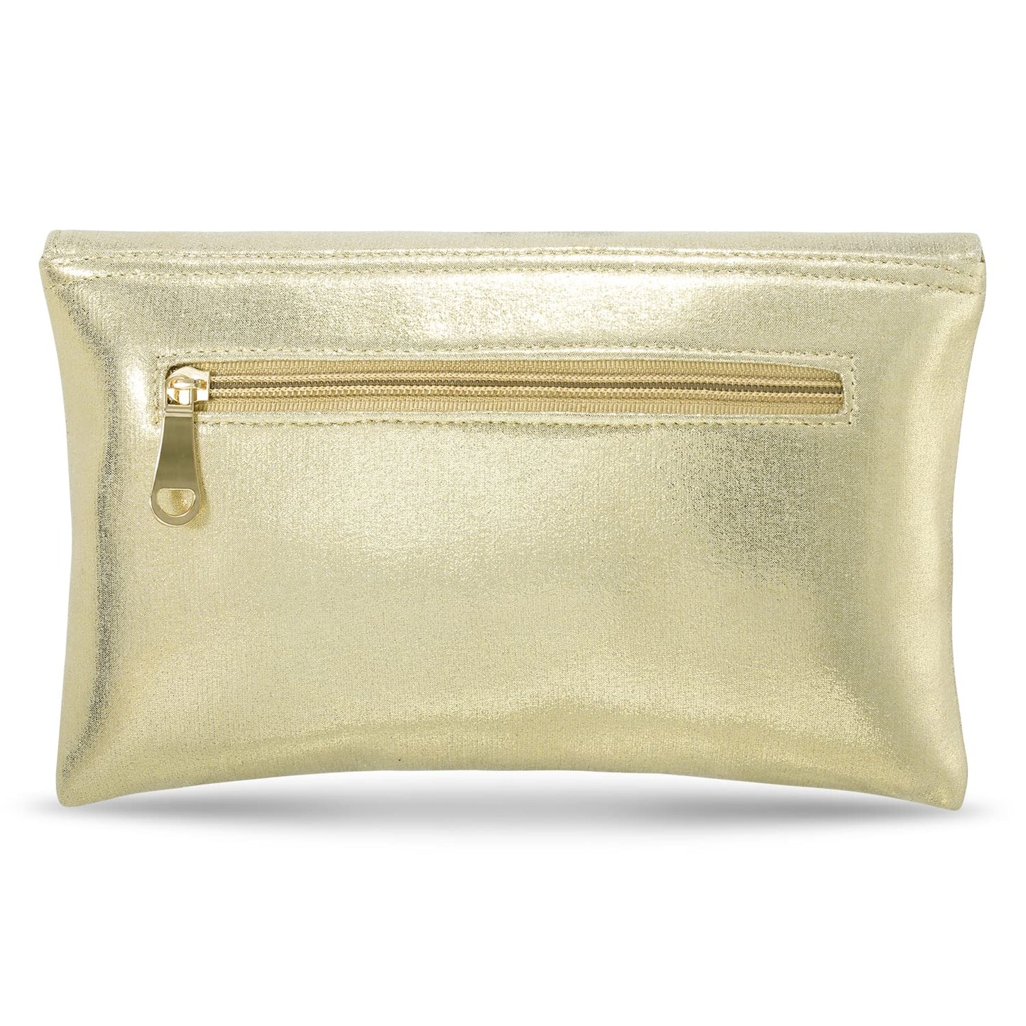 Peora Gold-Toned Textured Purse Clutch for women (C32G)