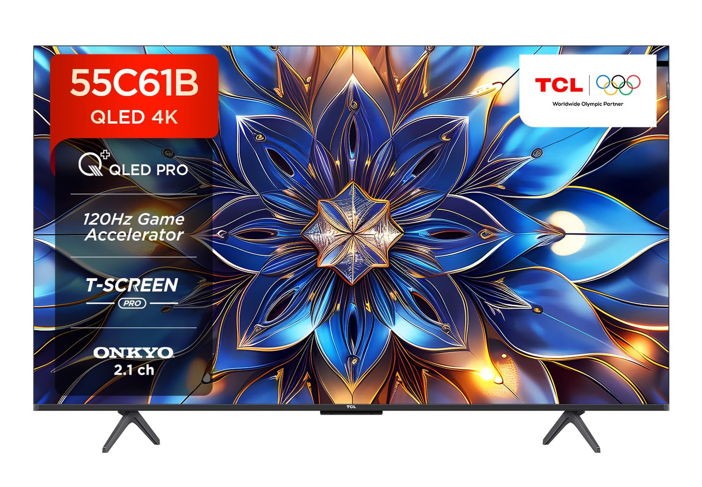 TCL 139 cm (55 inches) 4K Ultra HD Smart QLED Google TV 55C61B (Black)