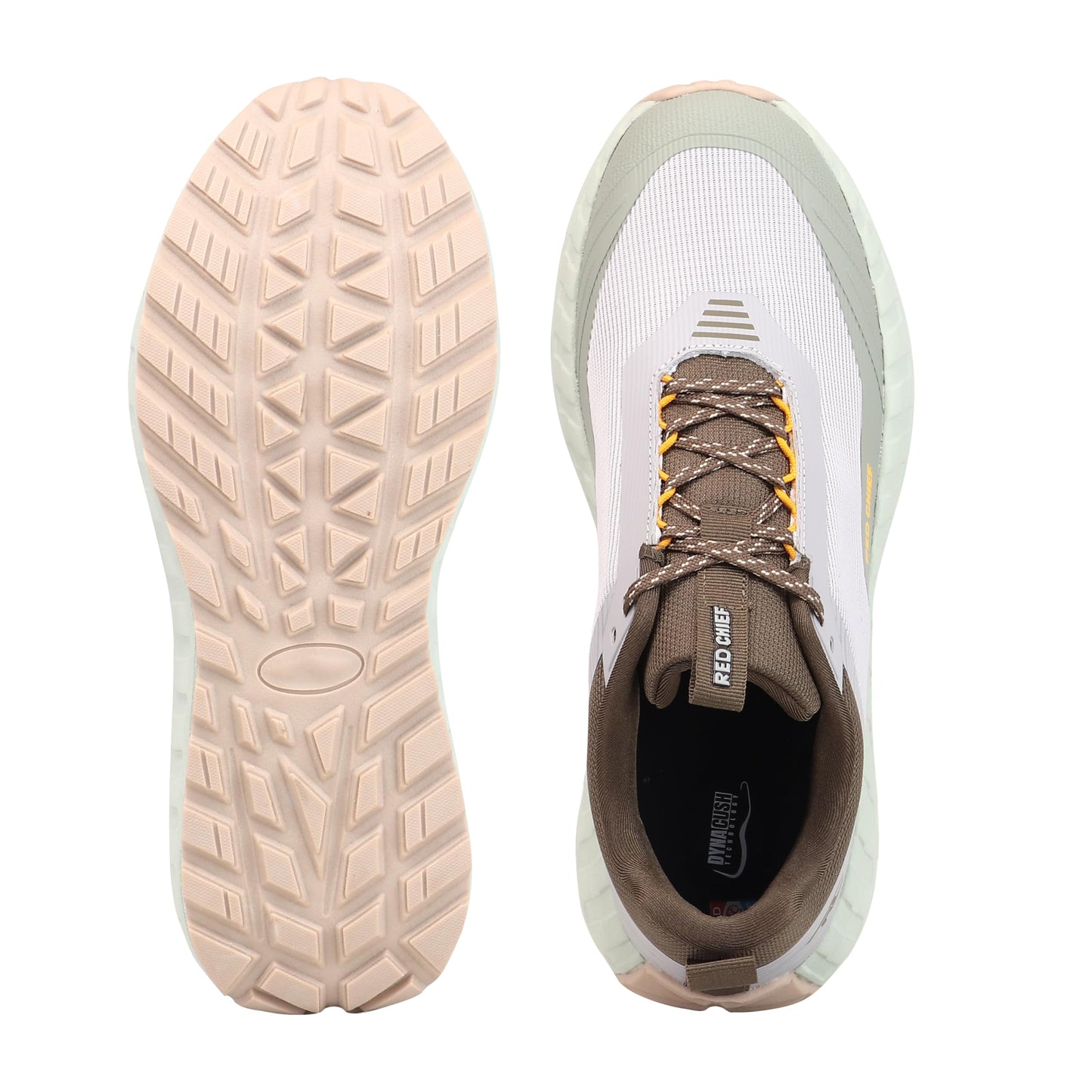 Red Chief Running Shoes for Men | Lightweight Sports Footwear | Olive-White Stylish Design | Air Mesh Upper (R1735)