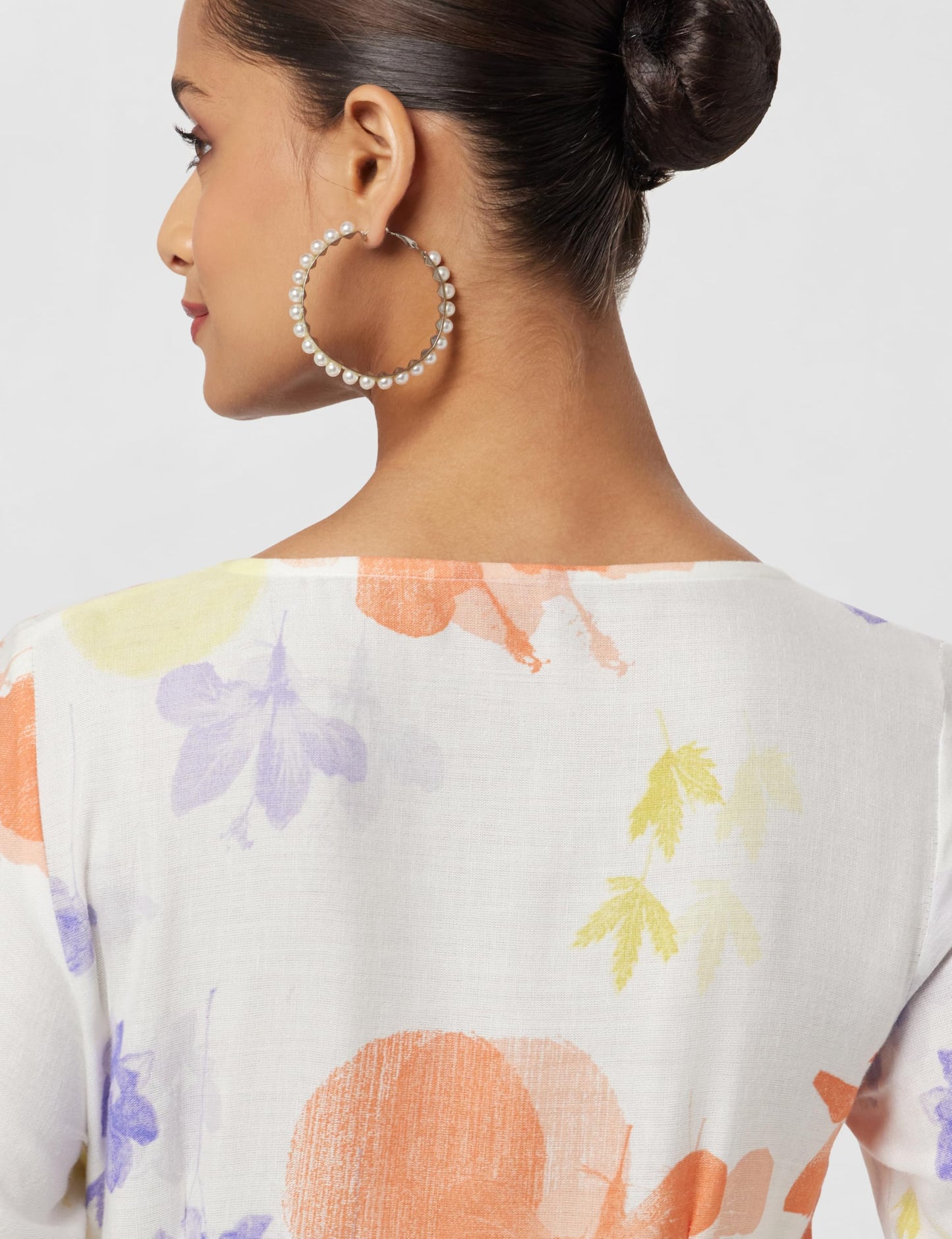 W for Woman Ecru Floral Printed Summer Wrap Dress_23FEW19337-121022_2XL