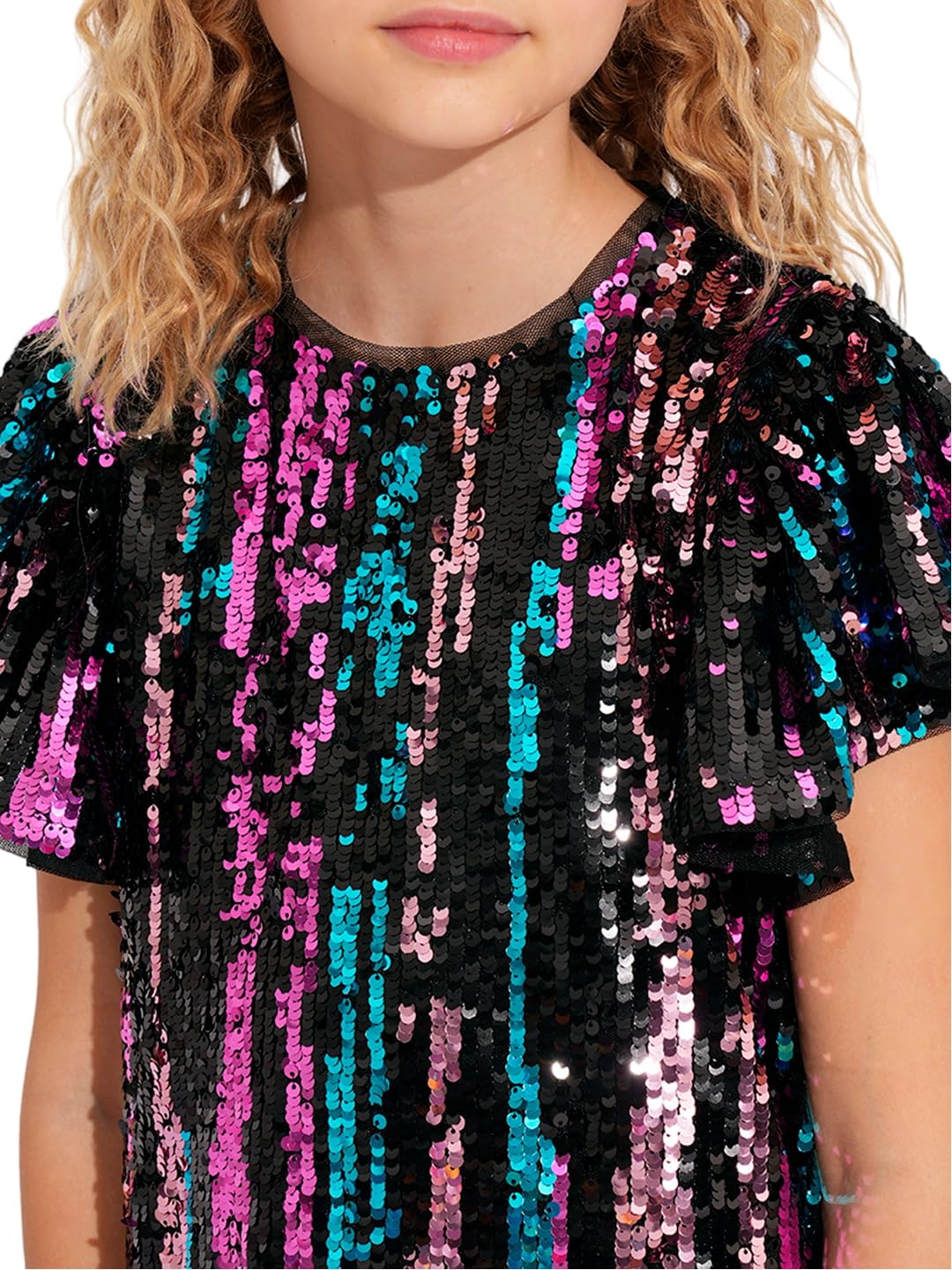 VERO MODA Girls Black Sequinned Dress