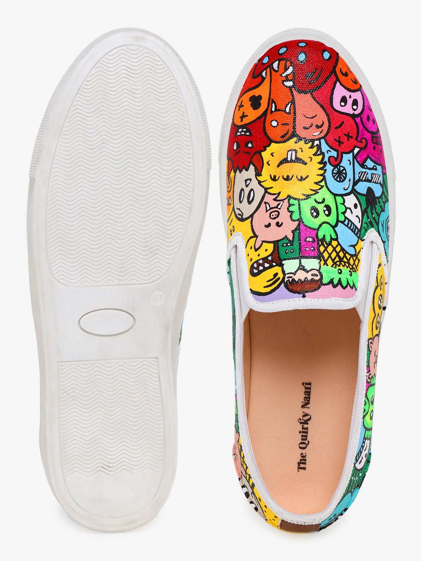 THE QUIRKY NAARI Color Me Up Slipons - Show Off Your Unique Flair | Multicolor