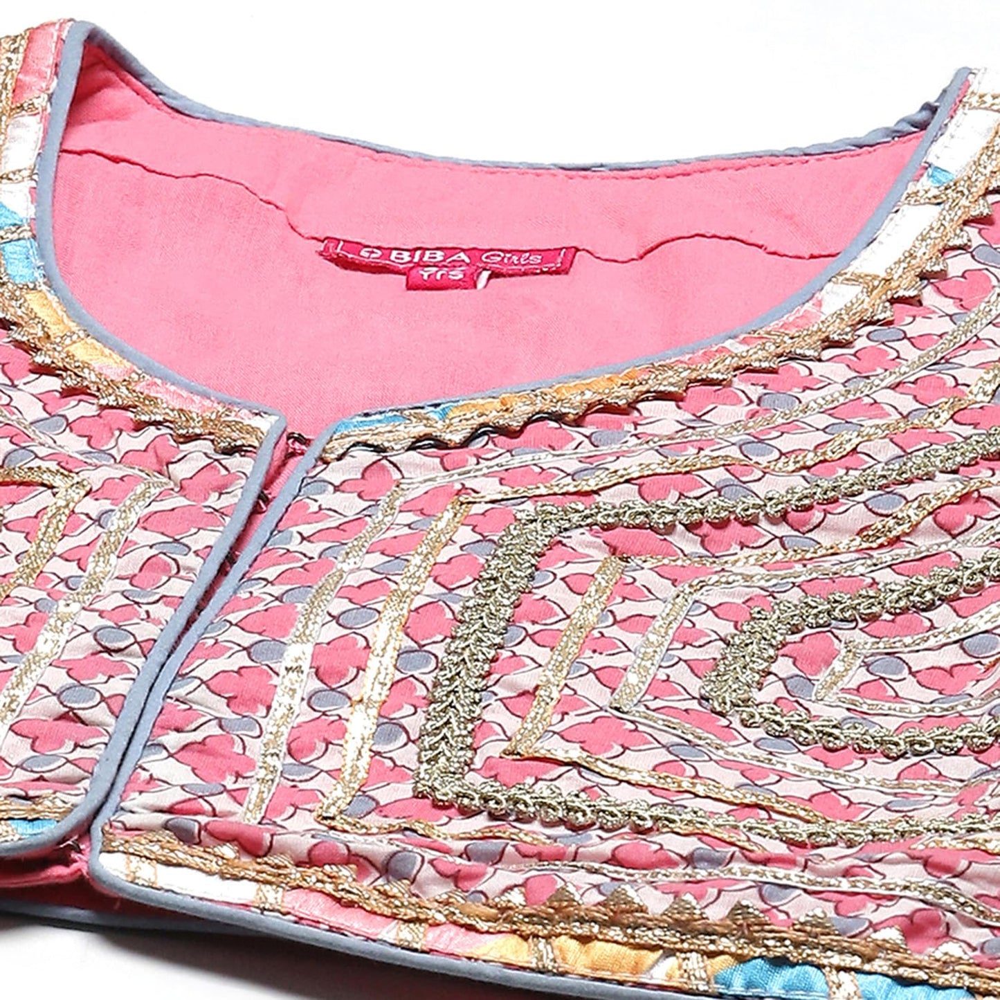 BIBA Girls Cotton Lehenga Set Readymade Pink 11