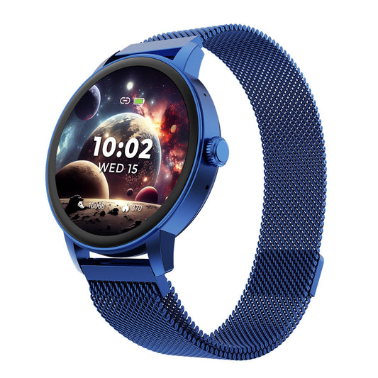 beatXP Vector 1.30” HD Display Bluetooth Calling Smart Watch, Rotary Crown, 320 * 320px, 60Hz Refresh Rate, 100+ Sports Modes, 24/7 Health Tracking (Blue Metal Magnetic)