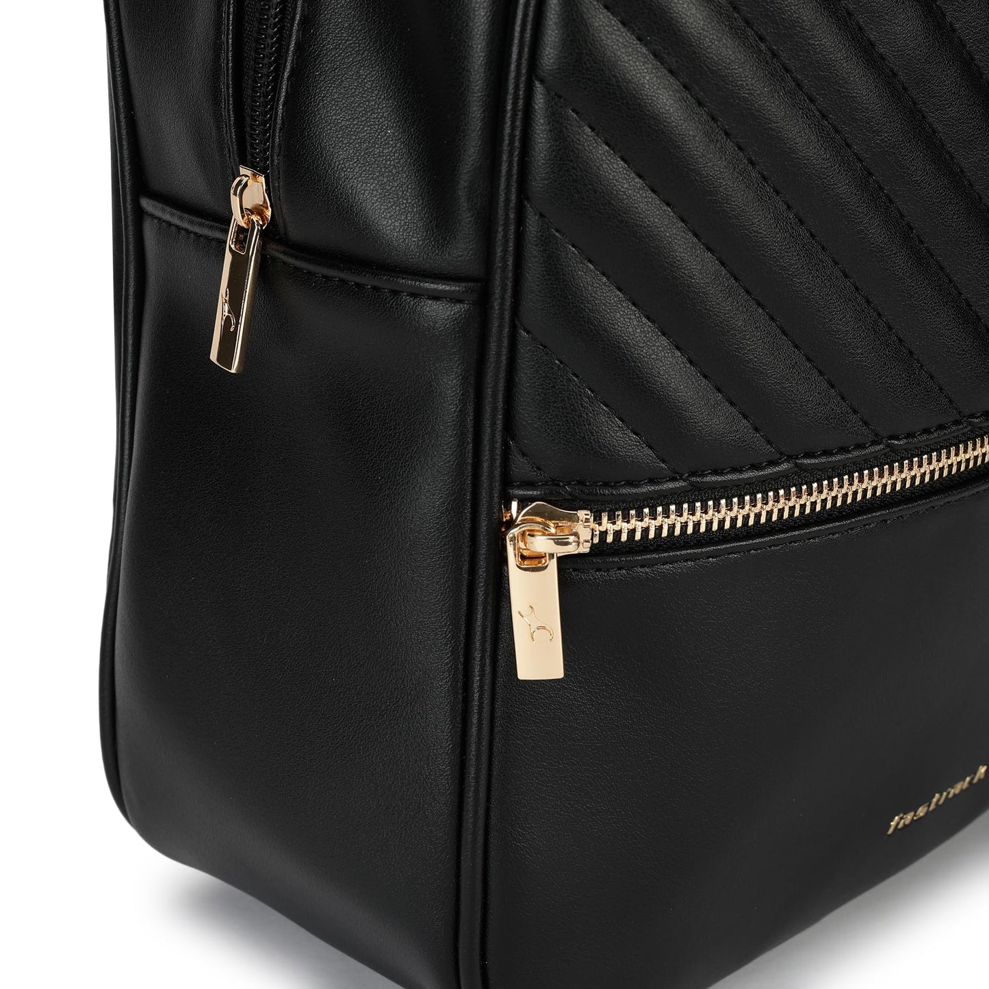 Quilted Faux Leather Backpack for Women | Minimalist Everyday Bag with Zipper Closure, Inner Organizer Pockets & Padded Straps | Stylish Black Backpack for College, Travel & Daily Use