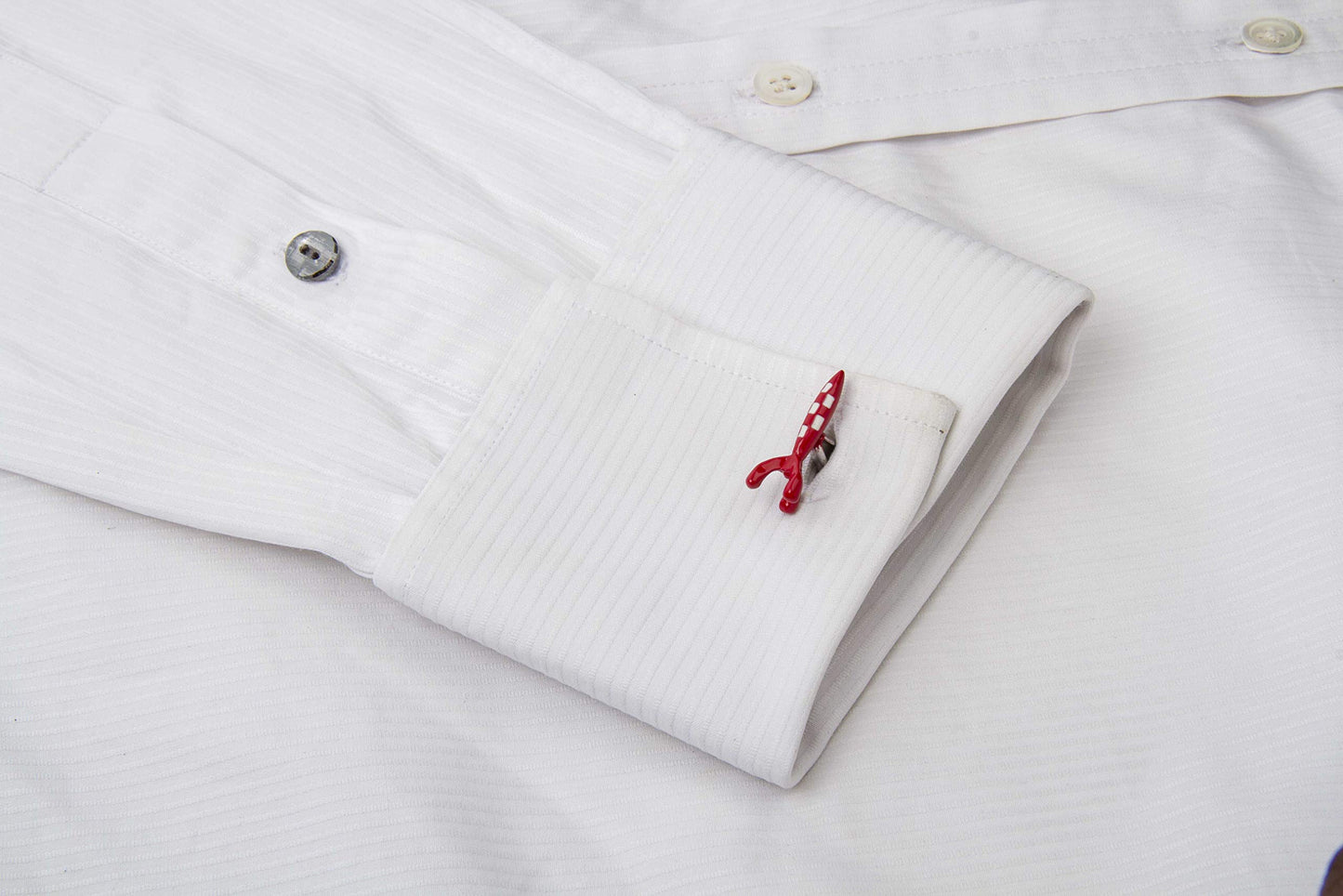 Knighthood Space Rocket Cufflinks for Men (Red)