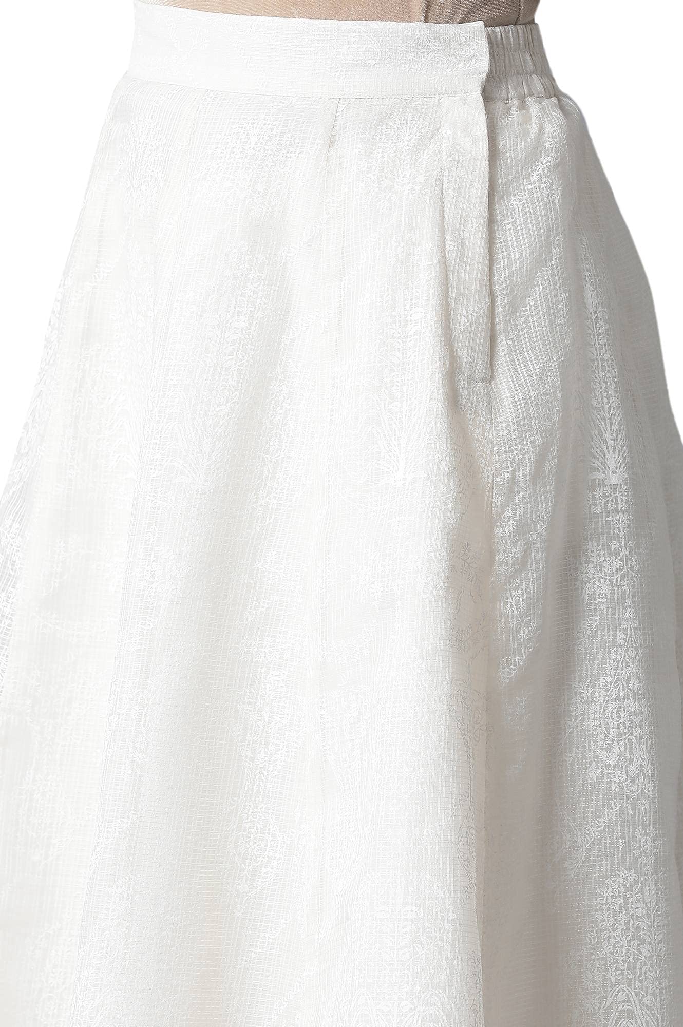 W for Woman Women's Maxi Skirt (21FEW50393-115781_Beige, Ecru_Regular Size)