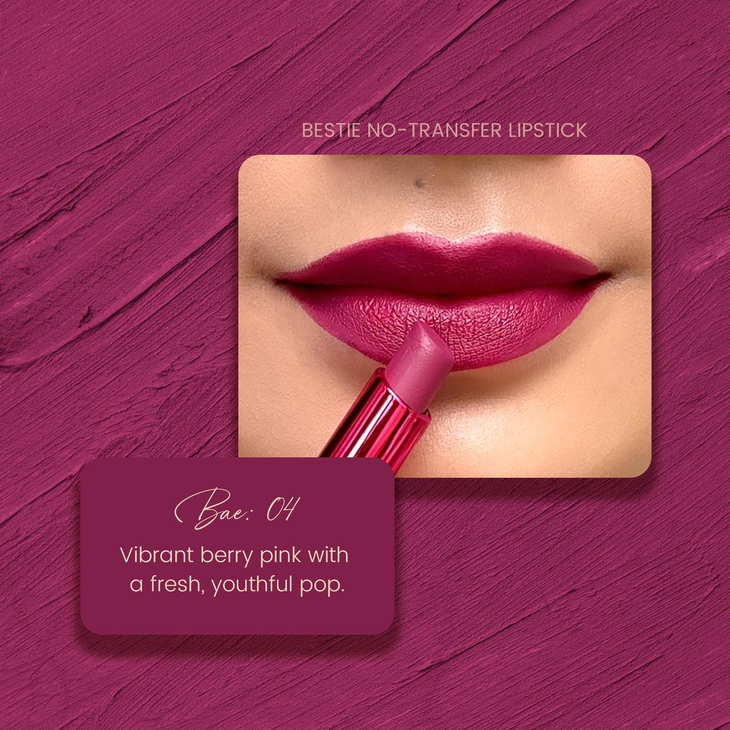Parul Garg Beauty Bestie No-Transfer Lipstick – Bold Matte | Transfer-Proof, Smudge-Proof, Hydrating with Hyaluronic Acid, Vitamin E & SPF 15 | Vegan, Cruelty-Free (Bae)