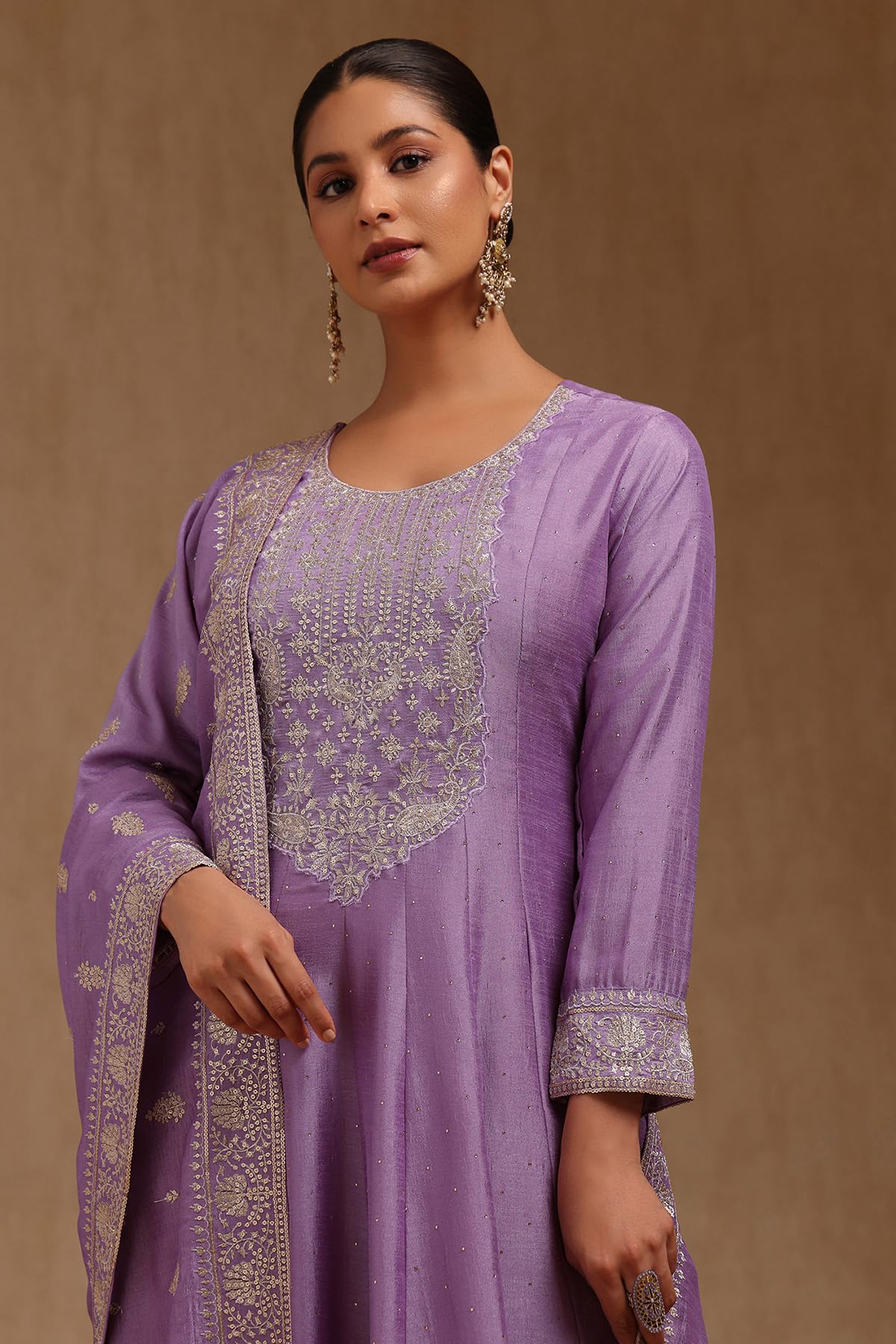 Soch Womens Vichitra Embroidered Suit Set