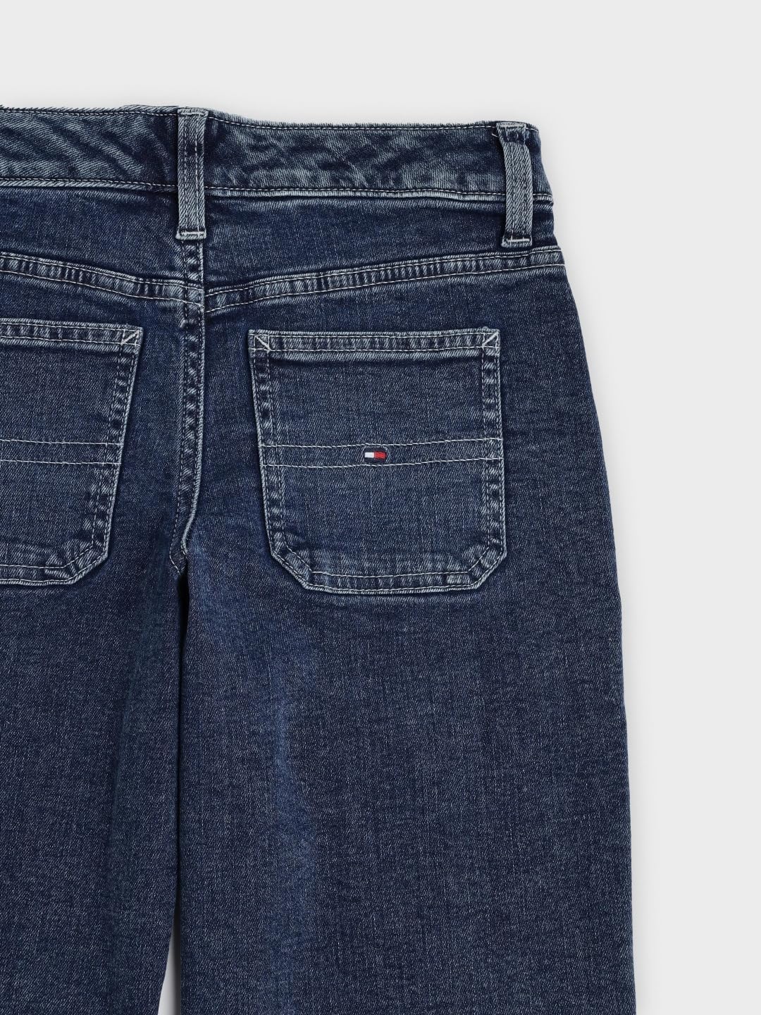 Tommy Hilfiger Girls Wide Fit High Rise Jeans Blue