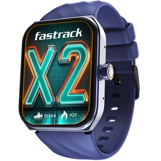 Fastrack Limitless X2 Smart Watch, 1.91" Ultravu with Rotating Crown, 60 Hz Refresh Rate, Advanced Chipset, Singlesync BT Calling, 100+ Sports Mode & Smartwatch Faces, IP68, Blue