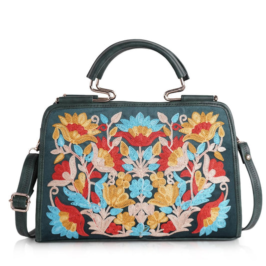 EVEDA Synthetic Leather Stylish Trendy Design Shoulder Crossbody Hobo Women Handbag, Green