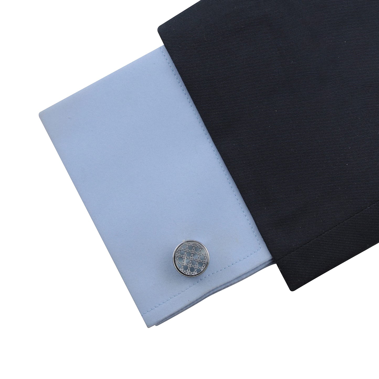 Kavove The Chain Quest Blue & Silver Cufflink For Men