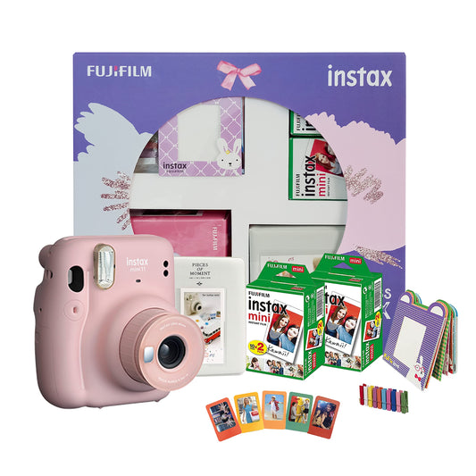 Fujifilm Instax Mini 11 Instant Camera (Blush Pink) Happiness Box with 40 Shots