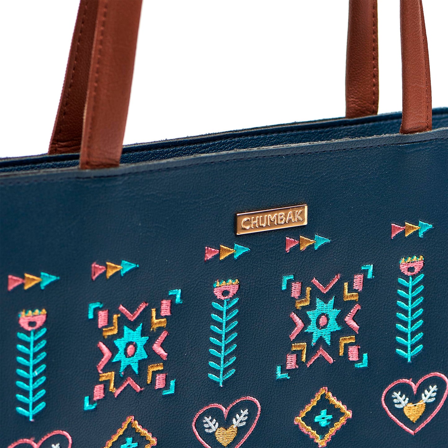 Chumbak Women's Office Tote Bag, Printed Canvas Shoulder Bag for College, Work and Travel, Stylish and Durable with Laptop Compartment