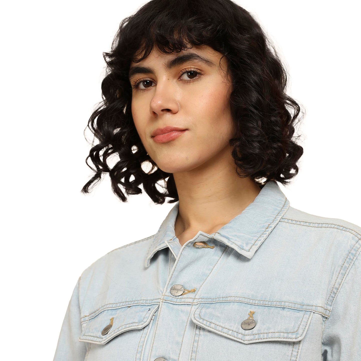 Wrangler Women's Solid Blue Classic Regular Fit Jumpsuit