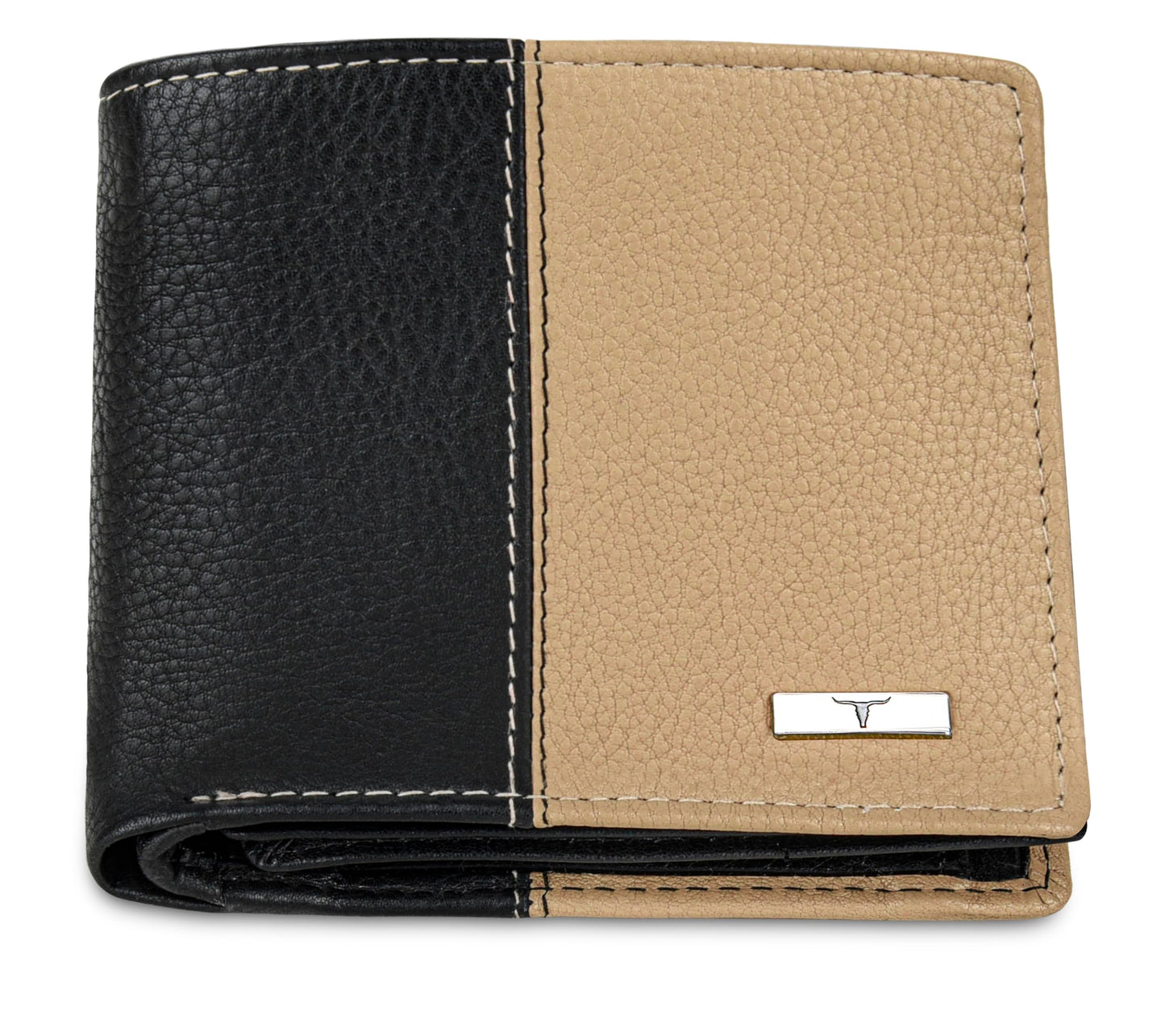 URBAN FOREST Archie Black/Beige Leather Wallet for Men