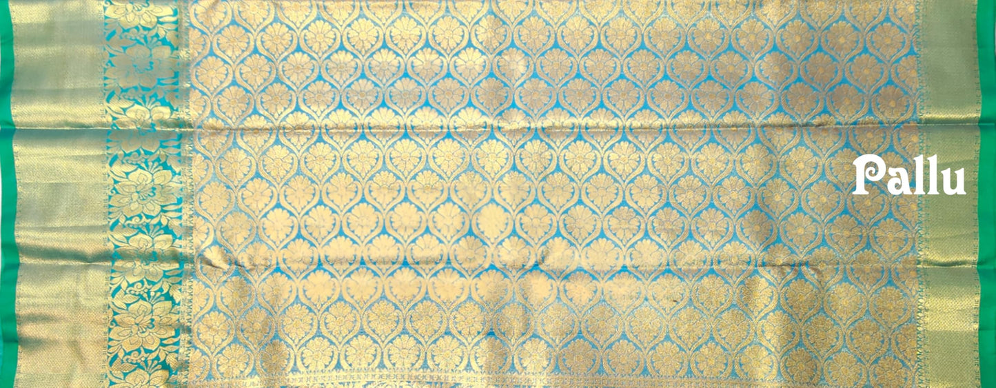 VFCollections Women's Kanchipuram Silk Pure Pattu Sarees With Blouse (VFC564-1)