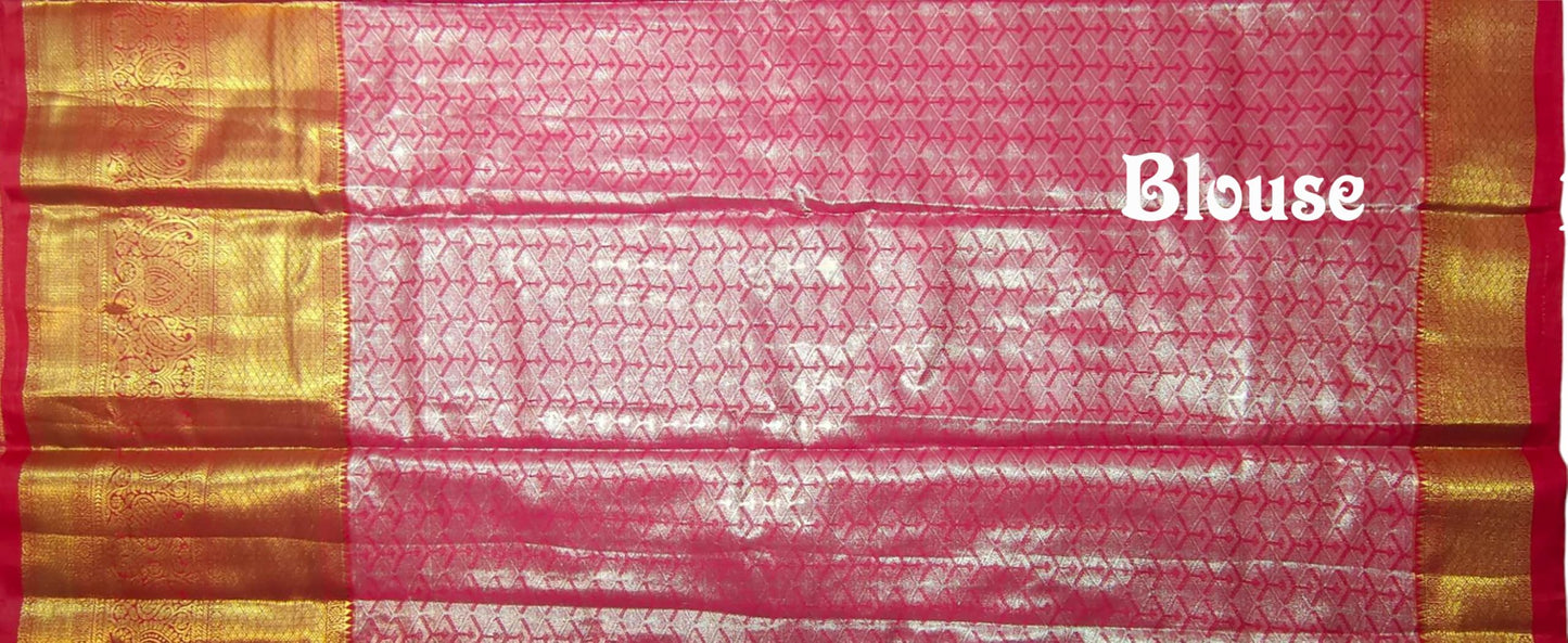 SREE KUMARAN Women's Kanchipuram Silk Pure Pattu Sarees With Blouse (VSK178-2)