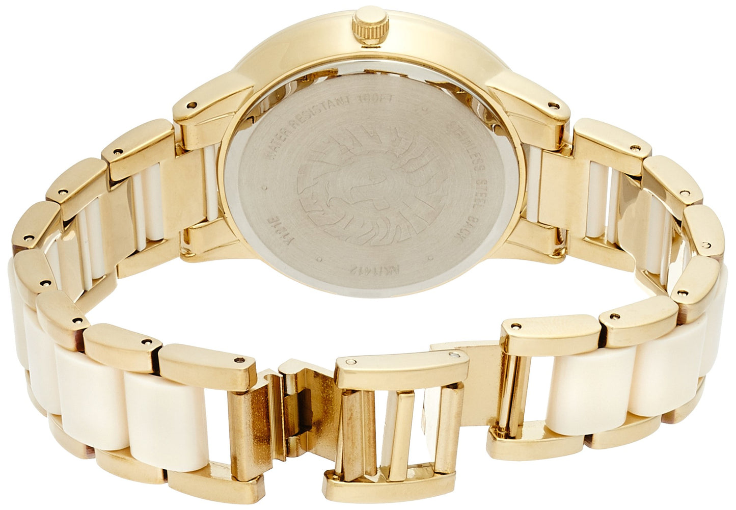 Anne Klein New York Gold-Tone and Ivory Resin Women's Bracelet Watch