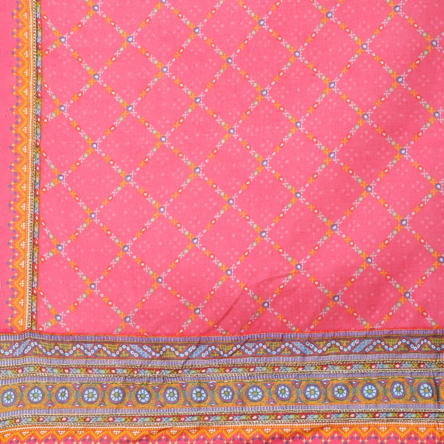 BIBA Women PRINTED STRAIGHT KURTA SALWAR KURTA DUPATTA(SKDINDIE BOHO9454_FUCHSIA_42)