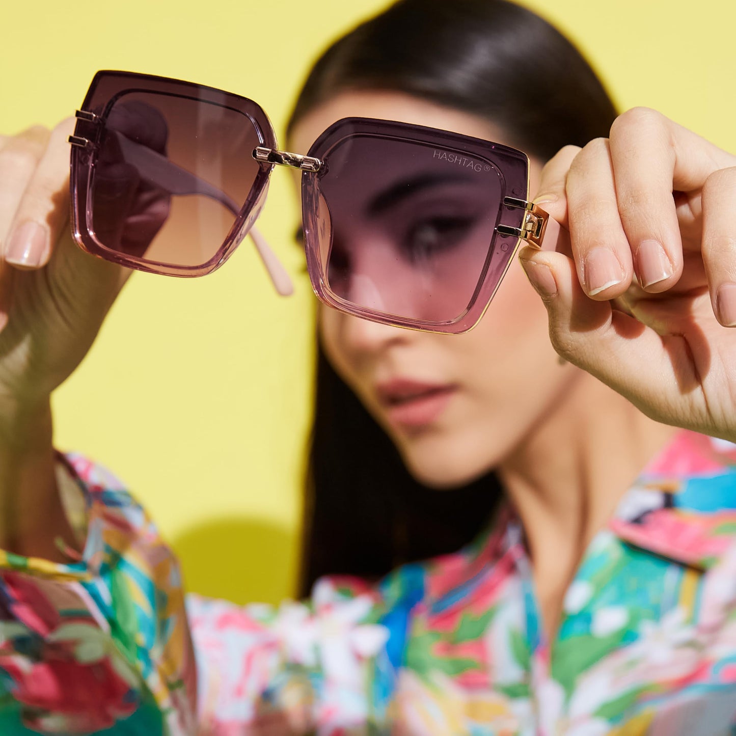 HASHTAG EYEWEAR Latest & Stylish Sunglasses for Women | Fashionable & Lightweight Eyewear, 100% UV Protected Sunglass with Maximum Clarity (Pink)