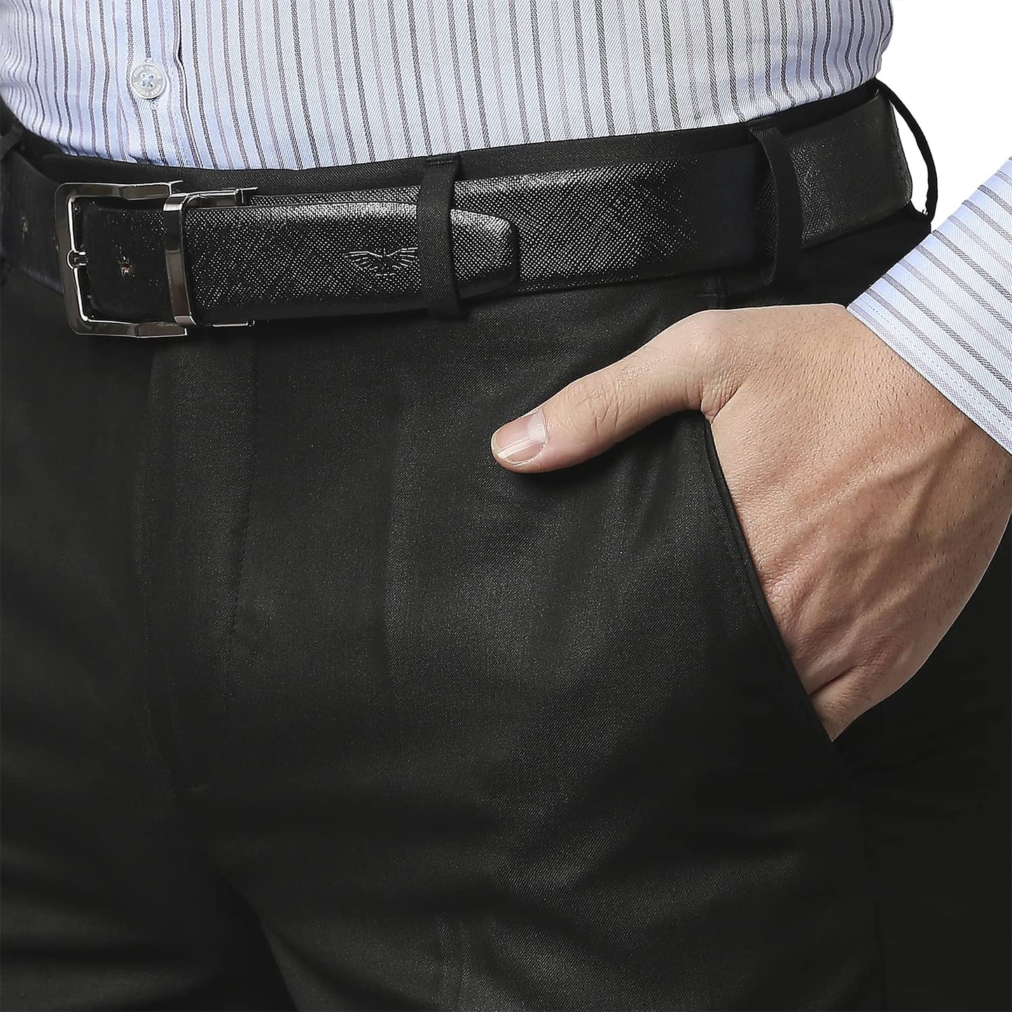 Park Avenue Black Trouser (Size: 34)-PMTX06505-K8