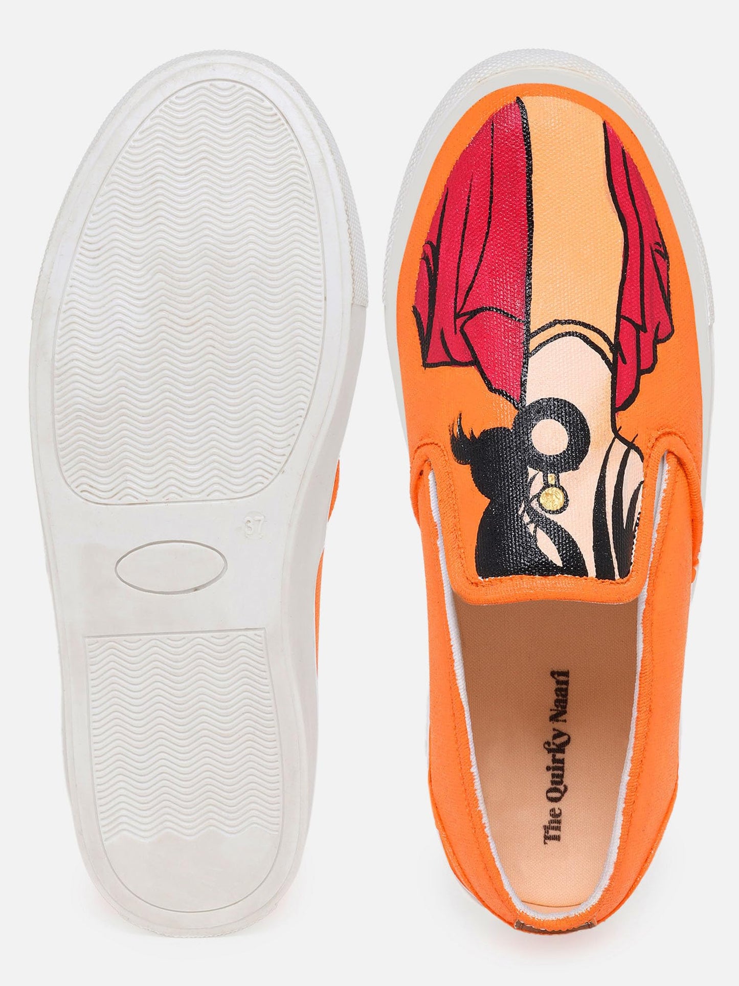 THE QUIRKY NAARI Boss Lady Slipons - Orange for The Boss Lady in You | Orange