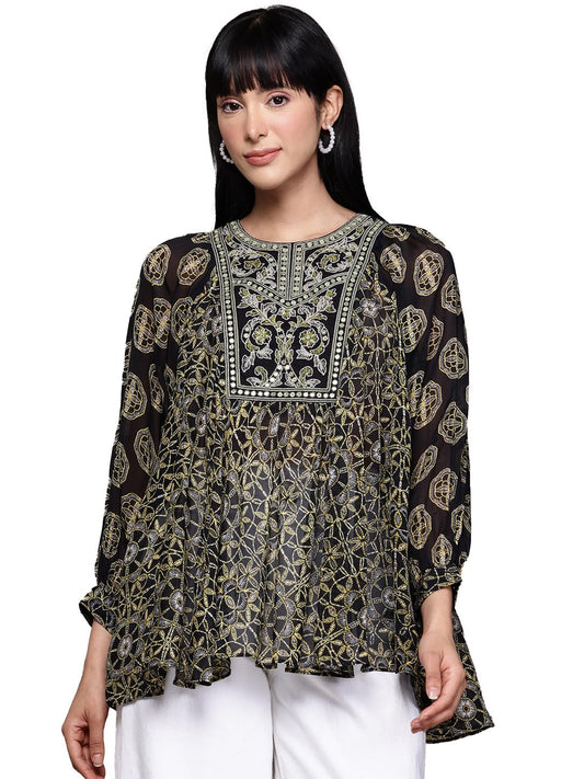 Ritu Kumar Black Saatchi Kurti