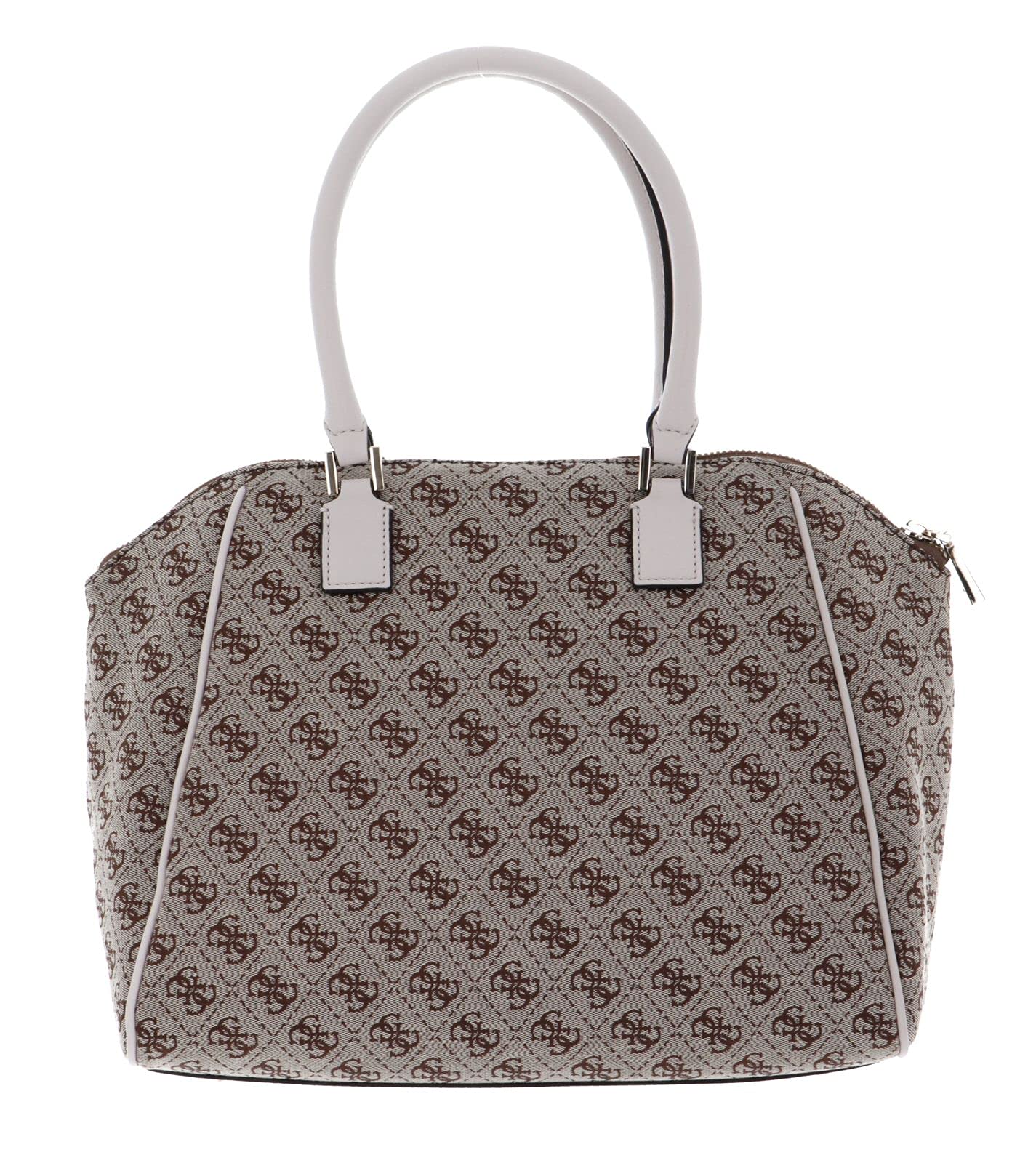 GUESS Frankie Uptown Satchel, Brown Logo, One_size