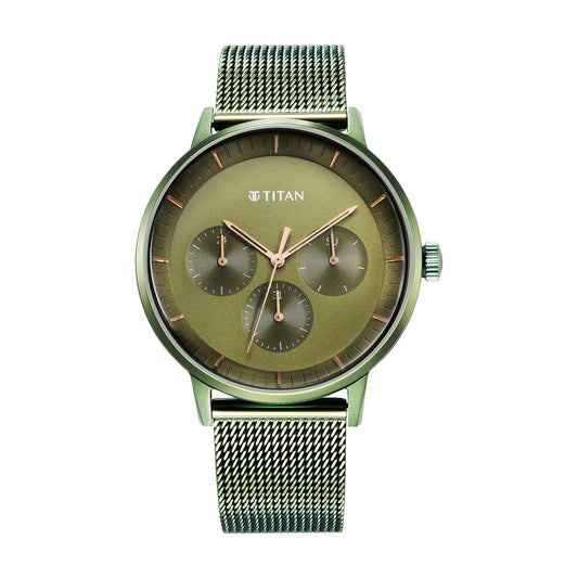 Titan Analog Green Dial Men's Casual Watch