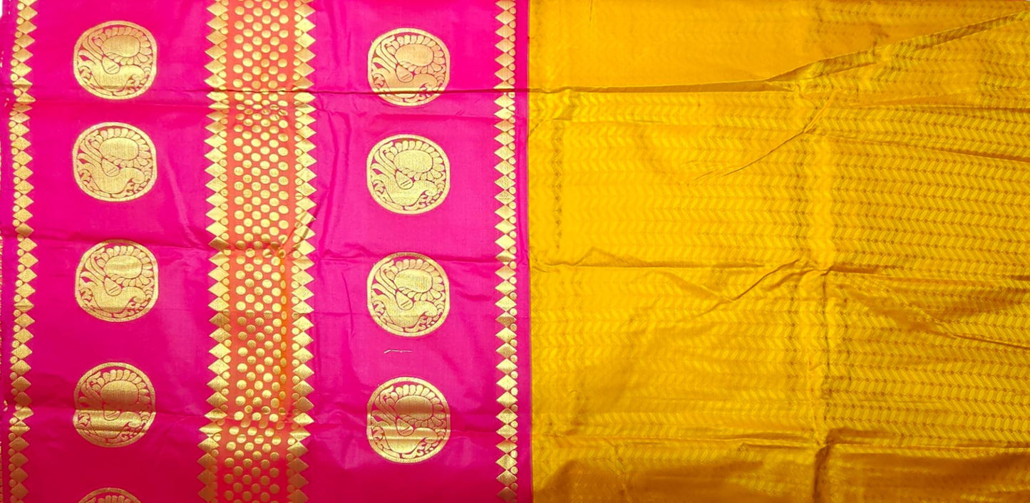 SREE KUMARAN Women's Kanchipuram Kubera Silk Pure Pattu Sarees With Blouse (VSK297-6)