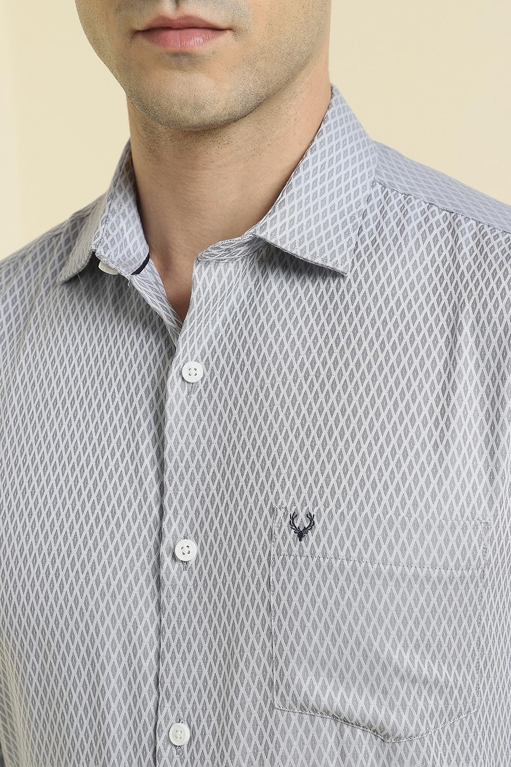 Allen Solly Men Cotton Slim Fit Shirt (ASSFQSPPQ37732_Grey, 42