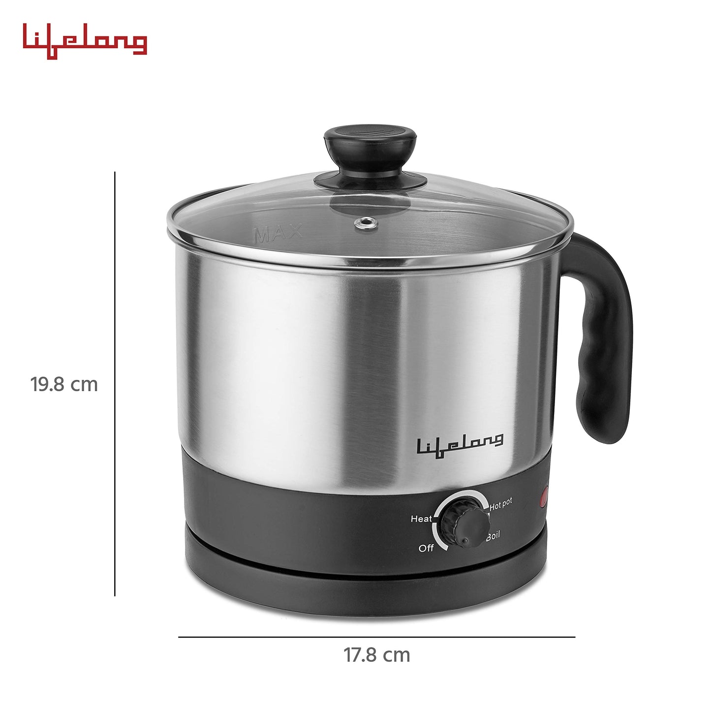 Lifelong Multifunction Cooker/Kettle 1.5 litres (Best for Boiling Milk, Eggs, Soup and Maggi/Noodles), Silver, 1.5 liters (LLMC01), Stainless Steel, 600 Watt