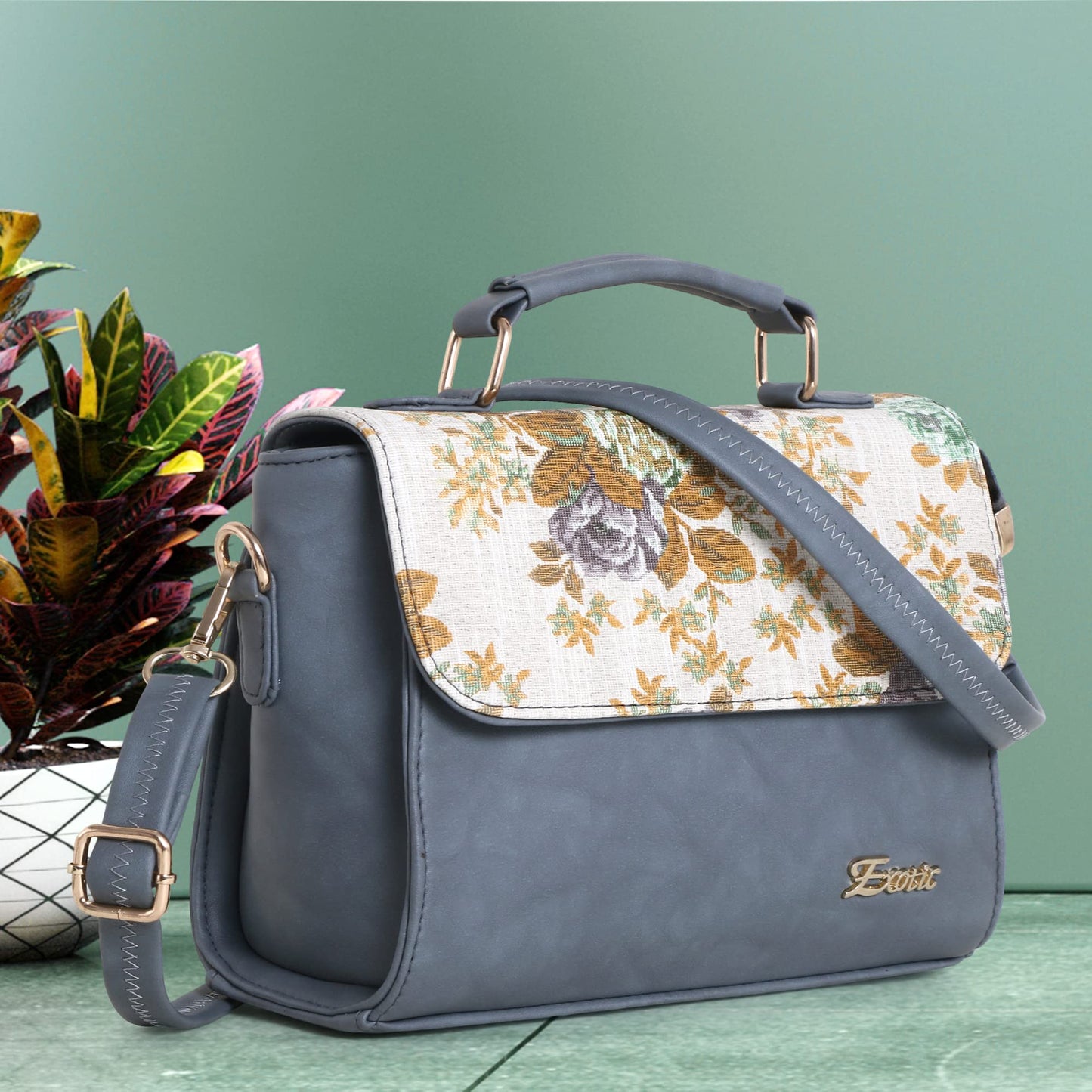 EXOTIC DualtoneSling Bag for Girls/Women (Grey)