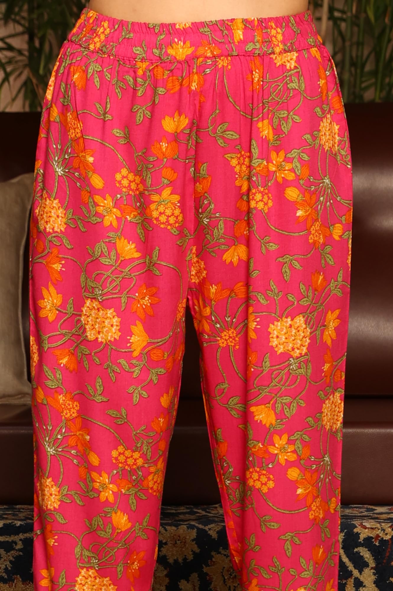 W for Woman Magenta Pink Chanderi Dori Embroidered Anarkali Kurta, Pants and Dupatta Set (Size: XS)-24AUWS11468-221979