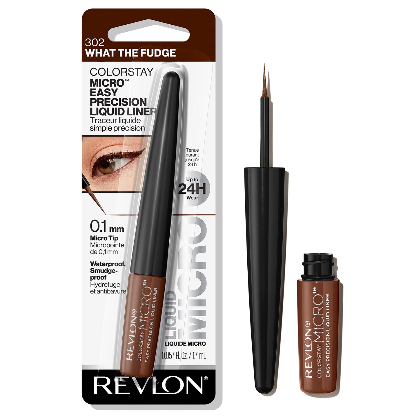 REVLON Colorstay Micro Easy Precision Matte Liquid Liner, 302 What The Fudge (Pack Of 1), Brown