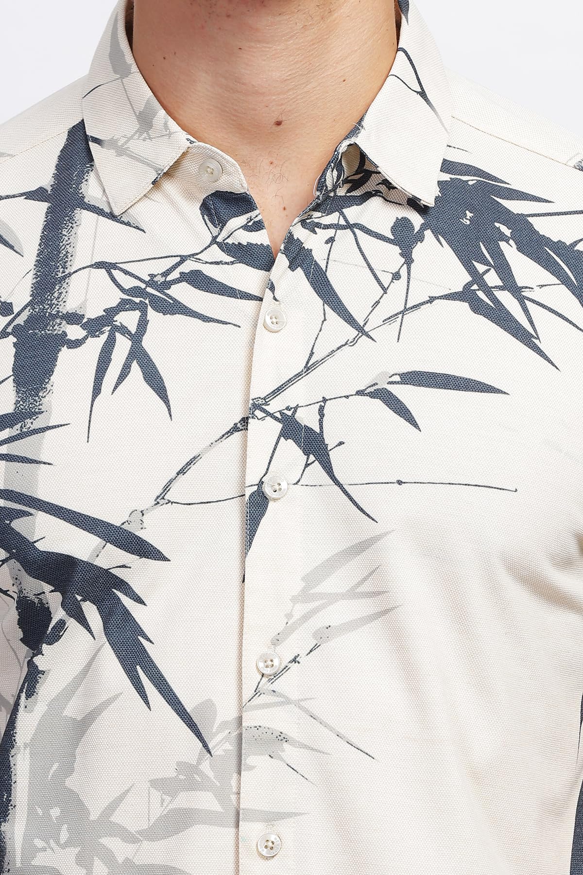 BULLMER Trendy Regular Fit Printed Causal Plus Size Shirt for Men | Men’s Shirts in Plus Sizes only Cream2 XXX-Large